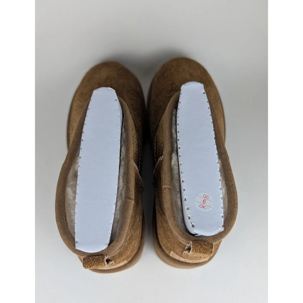 UGG Classic Ultra Mini Fuzzy Suede Boots Mens Size 9 Chestnut Shearling Lined
